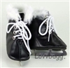 Black Furry  Ice Skates