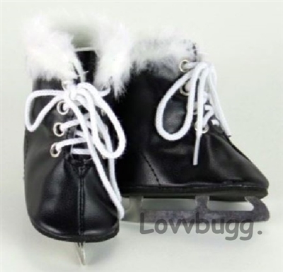 Black Furry  Ice Skates