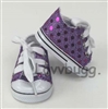 Purple Sequins Sneakers for American Girl 18 inch or Baby Doll Shoes