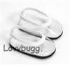 Clear Glass Slippers Flats for American Girl 18 inch or Bitty Baby Born Doll Shoes