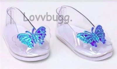 Cinderella Glass Slippers Flats with Butterflies