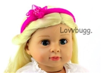 Hot Pink Flower Headband for American Girl 18 inch or Baby Doll Hair Accessory
