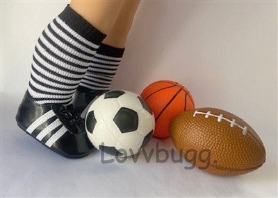 Three Sports Balls Soccer Basketball and Football for American Girl 18 inch Doll Accessories