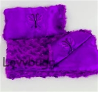 Butterfly Purple Fur Bedding Set for American Girl or Baby 14 to 18 inch Doll Bed Accessory