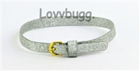 Silver Glitter Belt for American Girl 18 inch or Bitty Baby Born Doll Clothes Accessory