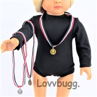 Sports Olympic Medals Gold, Silver and Bronze for American Girl 18 inch or Bitty Baby Born Doll Clothes Accessory