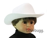 White Felt Cowboy Hat for American Girl 18 inch or Bitty Baby Born Doll Clothes Accessory