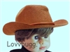 Medium Brown Rust Felt Cowboy Hat for American Girl 18 inch or Bitty Baby Born Doll Clothes Accessory