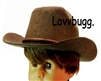 Brown Felt Cowboy Hat for American Girl 18 inch or Bitty Baby Born Doll Clothes Accessory