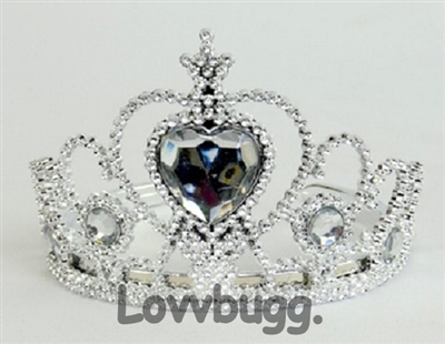 Silver Heart Tiara for American Girl 18 inch Doll Clothes Jewelry Accessory