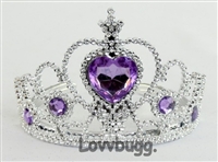 Lavender/Purple Heart Tiara Crown for American Girl 18 inch or Bitty Baby Born Doll Clothes Jewelry Accessory