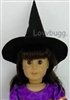 All Black Felt Witch Hat for American Girl 18 inch Doll Clothes Costume Accessory