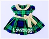 Holiday Plaid Dress Bow for American Girl 18 inch or Baby Doll Clothes