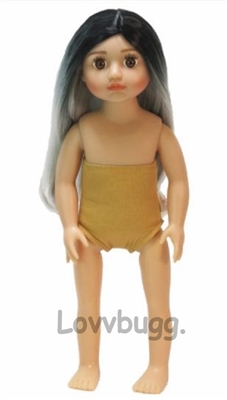 Grace 18 inch Doll Long Black-to-Silver Ombre Hair Quality Equal to Madame Alexander