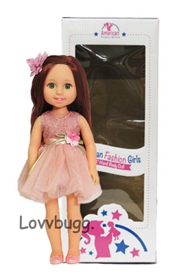 Boxed Lily 14 inch Doll with Auburn Hair Green Eyes same size as Wellie Wishers