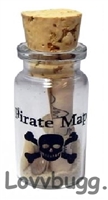 Miniature Pirate / Buccaneer Treasure Map in Strong Glass Bottle Costume Accessory for American Girl 18 inch Doll