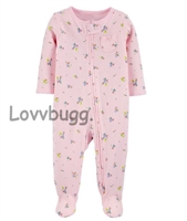 Pink Floral Thermal Sleeper for  Reborn or Baby Born Doll Clothes