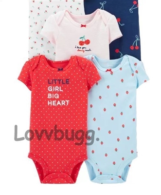 I Love You Cherry Much Onesie for Bitty Baby Born 15 to 18 inch Doll Clothes