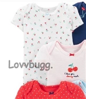 Tiny Flowers on White Onesie for 15 to 18 inch Bitty Baby Born Doll Clothes