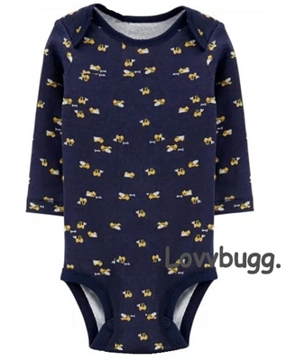 Navy Blue Trucks Baby Onesie