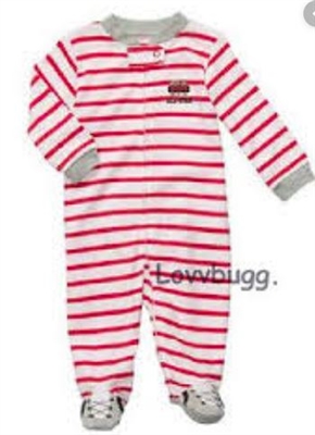 Red Stripe Baseball Baby Sleeper