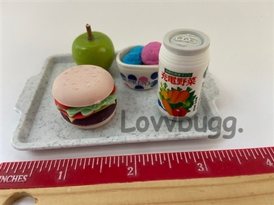 Lovvbugg School Lunch Tray A Hamburger for American Girl 18 inch Doll Food Accessory