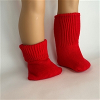 Red Socks Foldover or Knee-highs for American Girl 18 inch or Baby Doll Clothes Accessory
