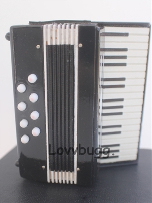 Wood Accordion Mini Instrument Accessory for American Girl Doll or Collector