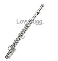 Mini Silver Metal Flute (Larger) Music Instrument Accessory for  for American Girl 18 inch Doll