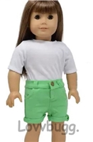 Lime Green Shorts for American Girl 18 inch, Boy or Bitty Baby Born 15 Doll Clothes