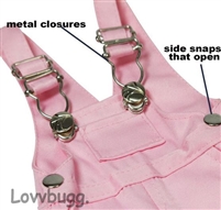 Pink Shortalls Shorts Overalls for American Girl 18 inch or Bitty Baby Doll Clothes
