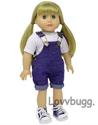 Dark Denim Shorts Shortalls for American Girl 18 inch or Baby Doll Clothes