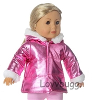 Pink Puffer Jacket for American Girl 18 inch or Bitty Baby Born Doll Clothes
