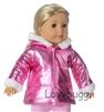 Pink Puffer Jacket Coat for American Girl 18 inch or Bitty Baby Born Doll Clothes