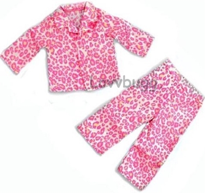 Pink Leopard Satin Pajamas
