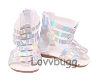 Iridescent Silver Glad Sandals