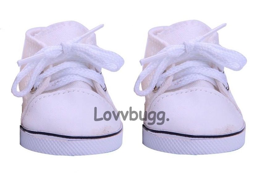 White Sneakers 18 inch American Girl, Boy, Baby Doll Shoes