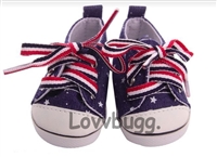 Stars and Stripes Sneakers for American Girl 18 inch or Baby Doll Shoes