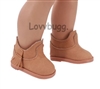 Suede Tan Ankle Boots for American Girl or Boy 18 inch or Baby Doll Shoes