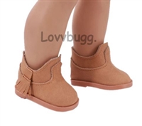 Suede Tan Ankle Boots for American Girl or Boy 18 inch or Baby Doll Shoes
