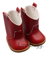 Red Cowboy Boots for American Girl or Boy 18 inch or Bitty Baby Born Doll Shoes