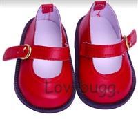 Red Mary Jane for American Girl 18 inch or Bitty Baby Born Doll Shoes