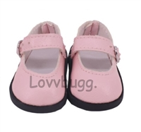 Light Pink Matte Mary Janes for American Girl 18 inch or Bitty Baby Born Doll Shoes Accessory