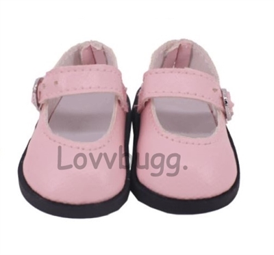 Light Pink Matte Mary Janes for American Girl 18 inch or Bitty Baby Born Doll Shoes