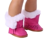 Hot Pink Furry Boots