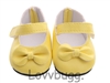 Easy Close Yellow Bow Mary Janes for American Girl 18'' and Bitty Baby Born Doll Shoes