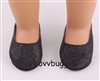 Economy Black Micro Glitter Slip-Ons  for American Girl 18 inch Doll Shoes Accessory