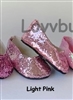 Light Pink Large-Glitter Slip-Ons for 18 inch American Girl Doll Shoes