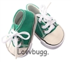 Irish Grass Green Sneakers for 18 inch American Girl, Boy, Baby Doll Shoes St Patrick's Day Leprechaun Costume