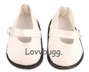 White Irid Micro Glitter Mary Janes for 18inch American Girl Doll Shoes